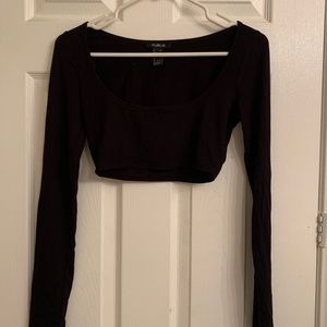 cropped black long sleeve